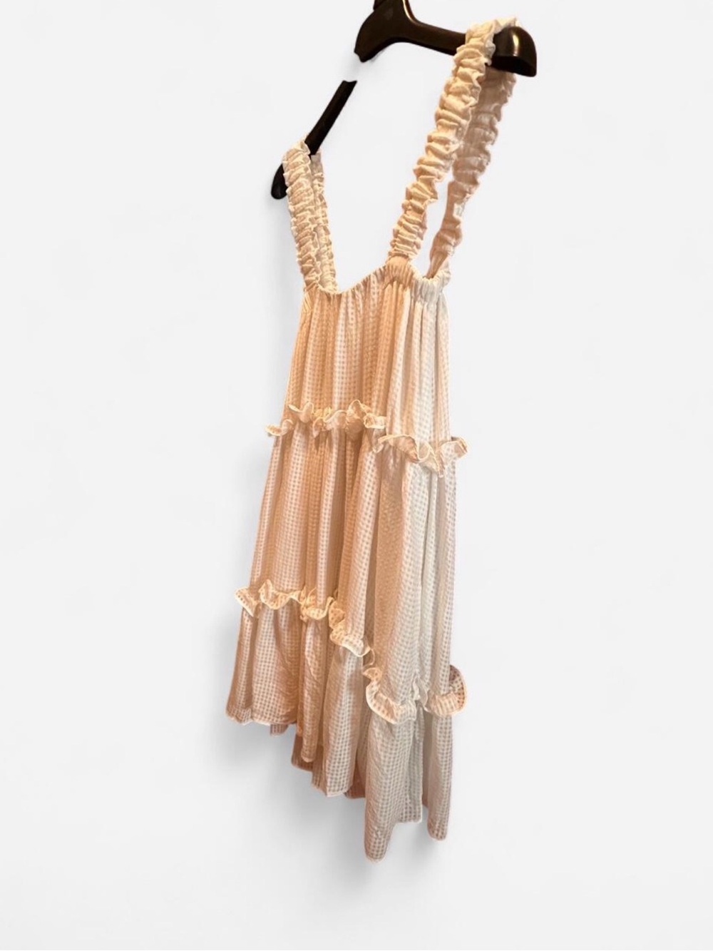 MABLE White Galway Tiered Ruffle High-Low Midi Babydoll Dress Size Small - Picture 5 of 9